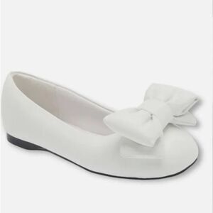 Jeffrey Campbell Bow-Out Puffy Ballet Flats In Ice White Leather Sz 8